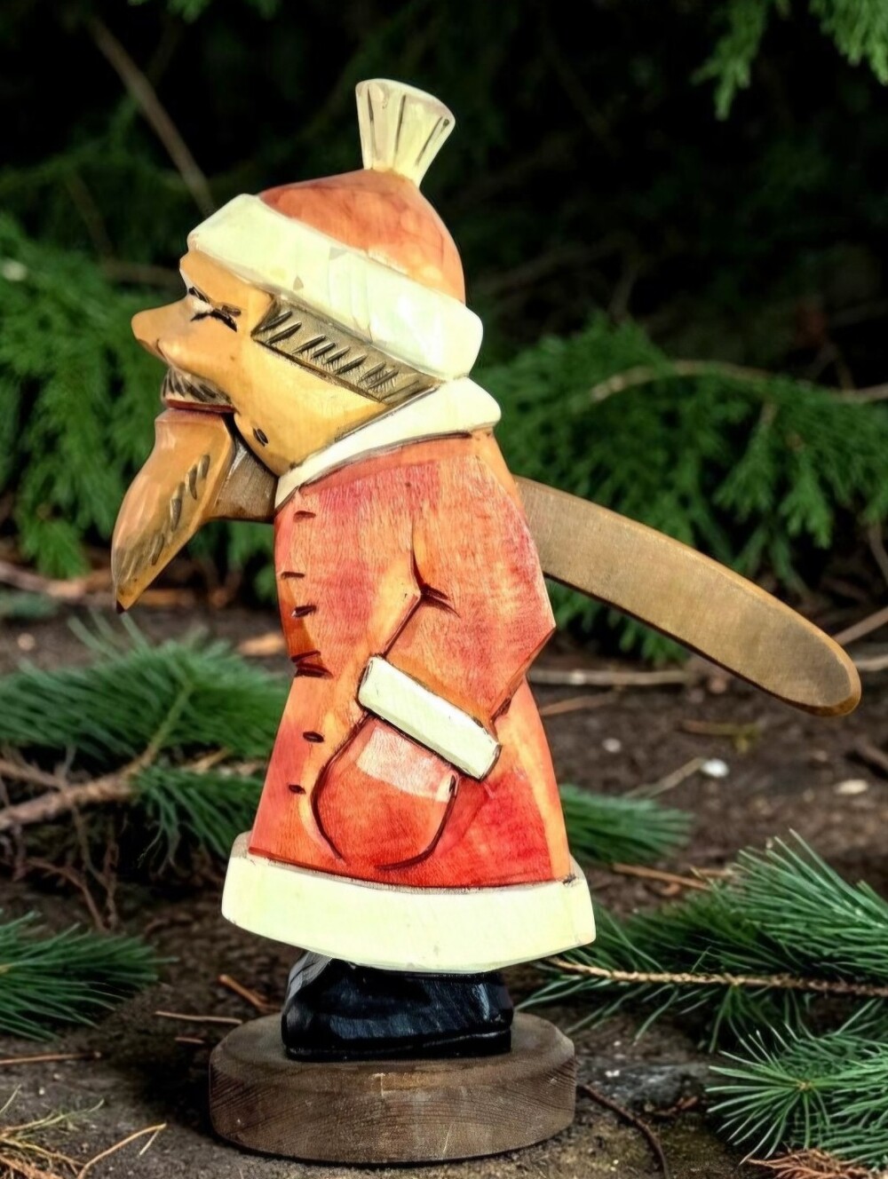 Vintage Wooden Santa Nutcracker Christmas Holiday Novelty Gift Color Fade